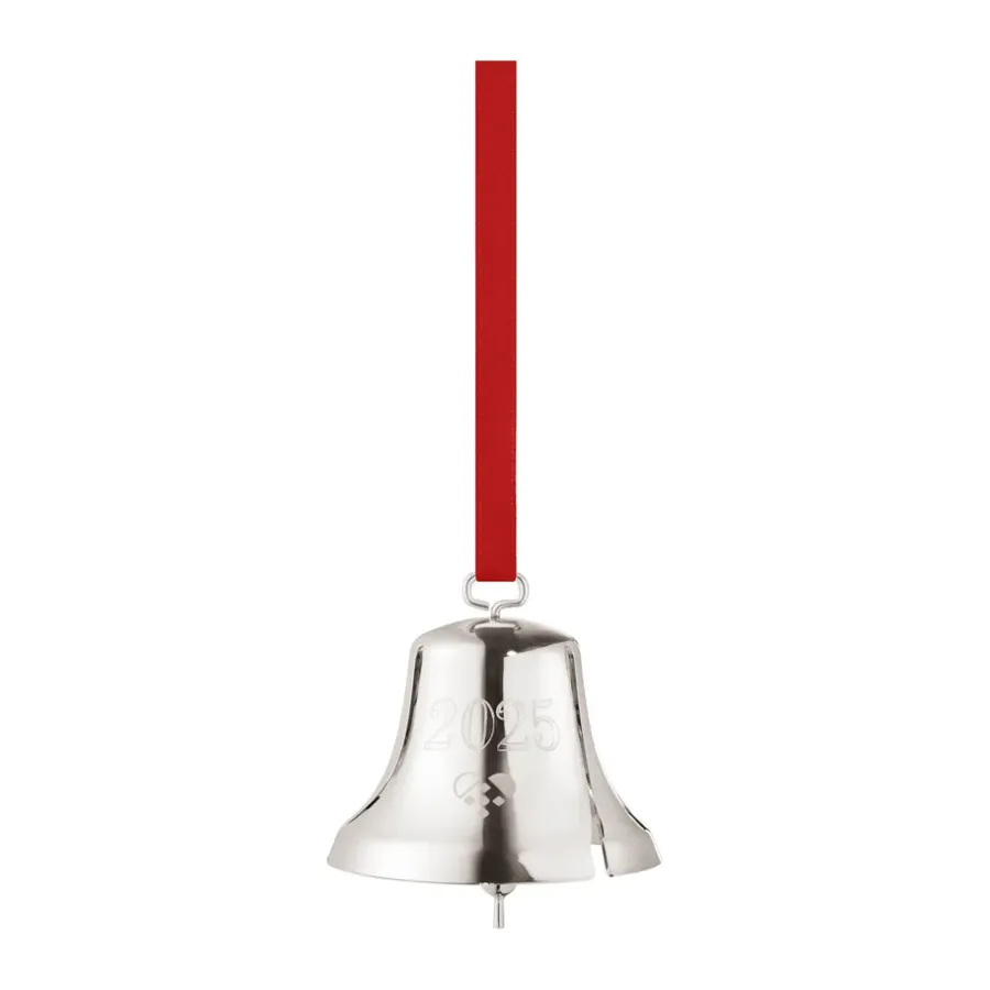 Georg Jensen 2025 kerstklok, Palladiumverguld messing< Kerstdecoraties