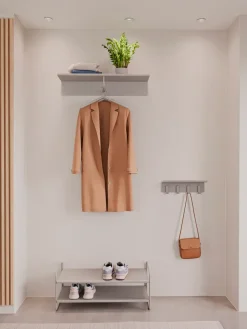 Zone Denmark A-Coat rack hoedenplank, Soft grey< Garderobehaken & Hoedenplanken