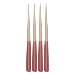 Scandi Essentials Affinity dinerkaars tweekleurig 4-pack 32cm, Beige-red< Kaarsen