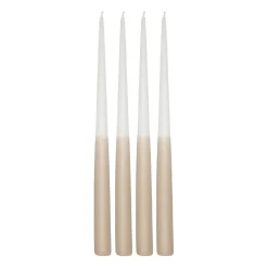 Scandi Essentials Affinity dinerkaars tweekleurig 4-pack 32cm, White-sand< Kaarsen