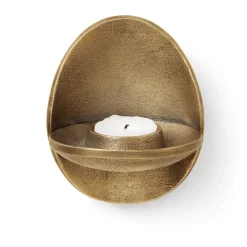 Ferm Living Agapé waxinelichtjeshouder wand, Brass finish< Kaarsenhouders & Kaarsenborden