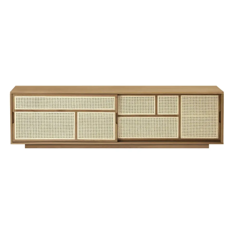 Design House Stockholm Air dressoir low, eiken, rotan< Tv- & Mediameubels|Ladekasten & Dressoirs