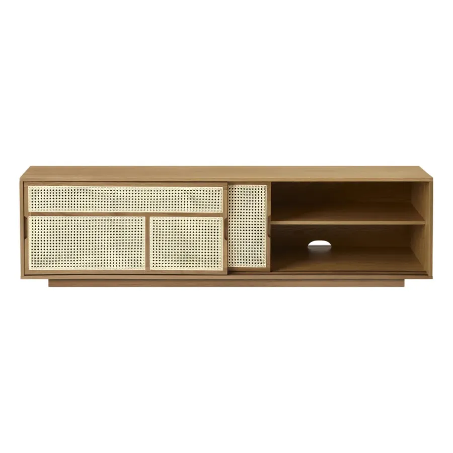 Design House Stockholm Air dressoir low, eiken, rotan< Tv- & Mediameubels|Ladekasten & Dressoirs