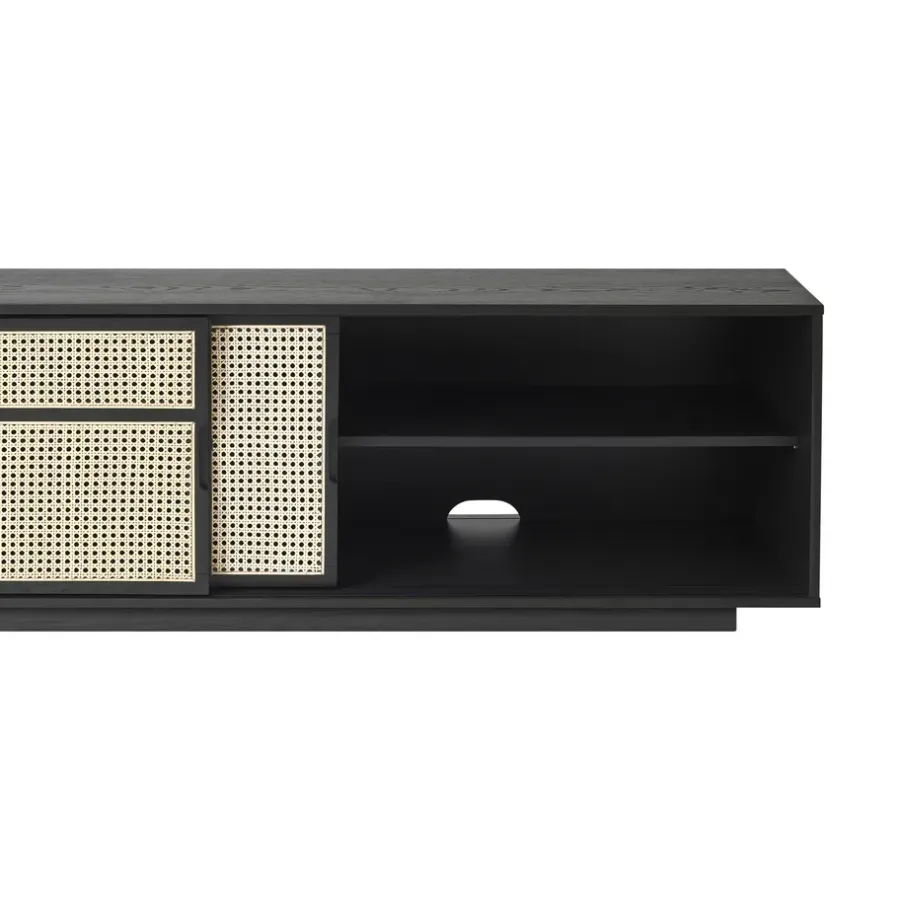 Design House Stockholm Air dressoir low, zwart, rotan< Tv- & Mediameubels|Ladekasten & Dressoirs