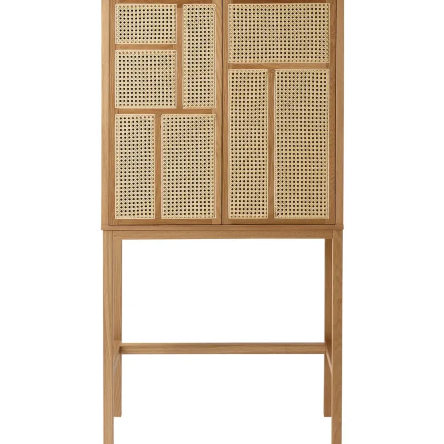 Design House Stockholm Air vitrinekast, eiken, rotan< Kasten & Vitrines