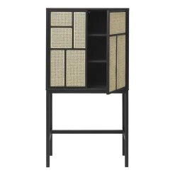 Design House Stockholm Air vitrinekast, zwart, rotan< Kasten & Vitrines