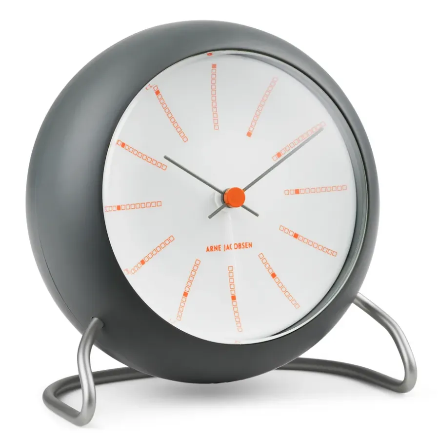 Arne Jacobsen Clocks AJ Bankers tafelklok Ø11 cm, Donkergrijs< Tafelklokken