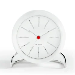 Arne Jacobsen Clocks AJ Bankers tafelklok, wit< Tafelklokken