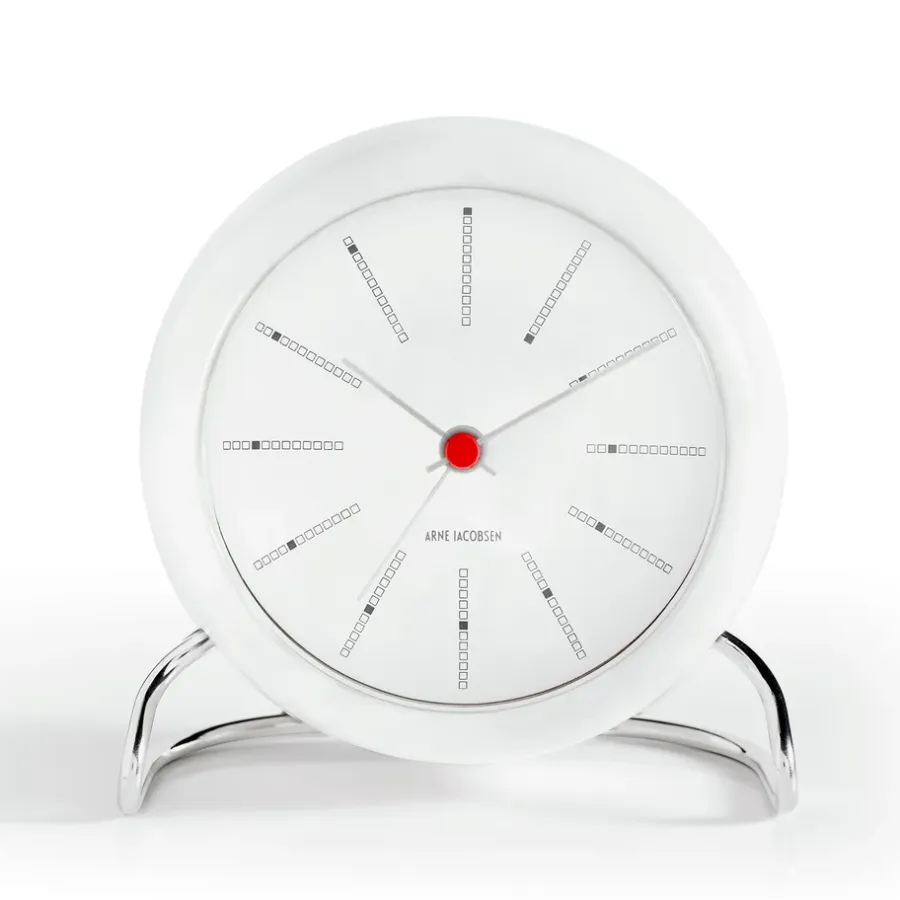 Arne Jacobsen Clocks AJ Bankers tafelklok, wit< Tafelklokken
