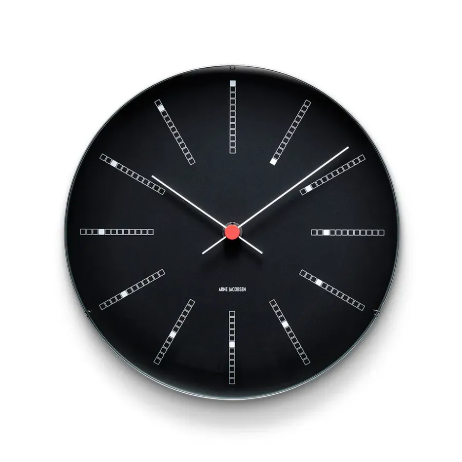 Arne Jacobsen Clocks AJ Bankers wandklok zwart, Ø 29 cm< Wandklokken