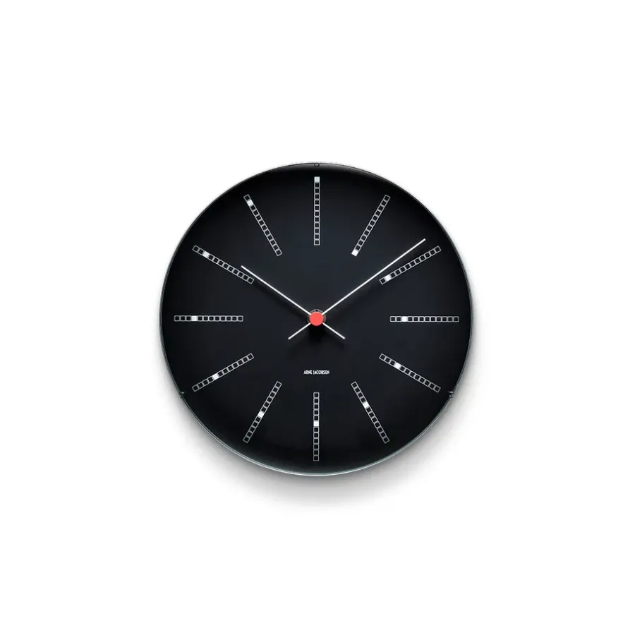 Arne Jacobsen Clocks AJ Bankers wandklok zwart, Ø 21 cm< Wandklokken