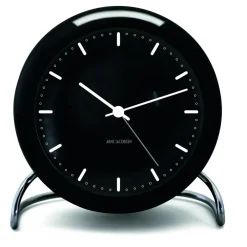 Arne Jacobsen Clocks AJ City Hall tafel klok, zwart< Tafelklokken