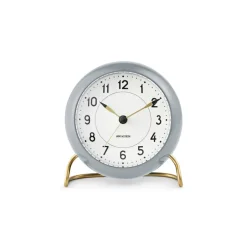 Arne Jacobsen Clocks AJ Station tafelklok 12 cm, grijs-wit< Tafelklokken