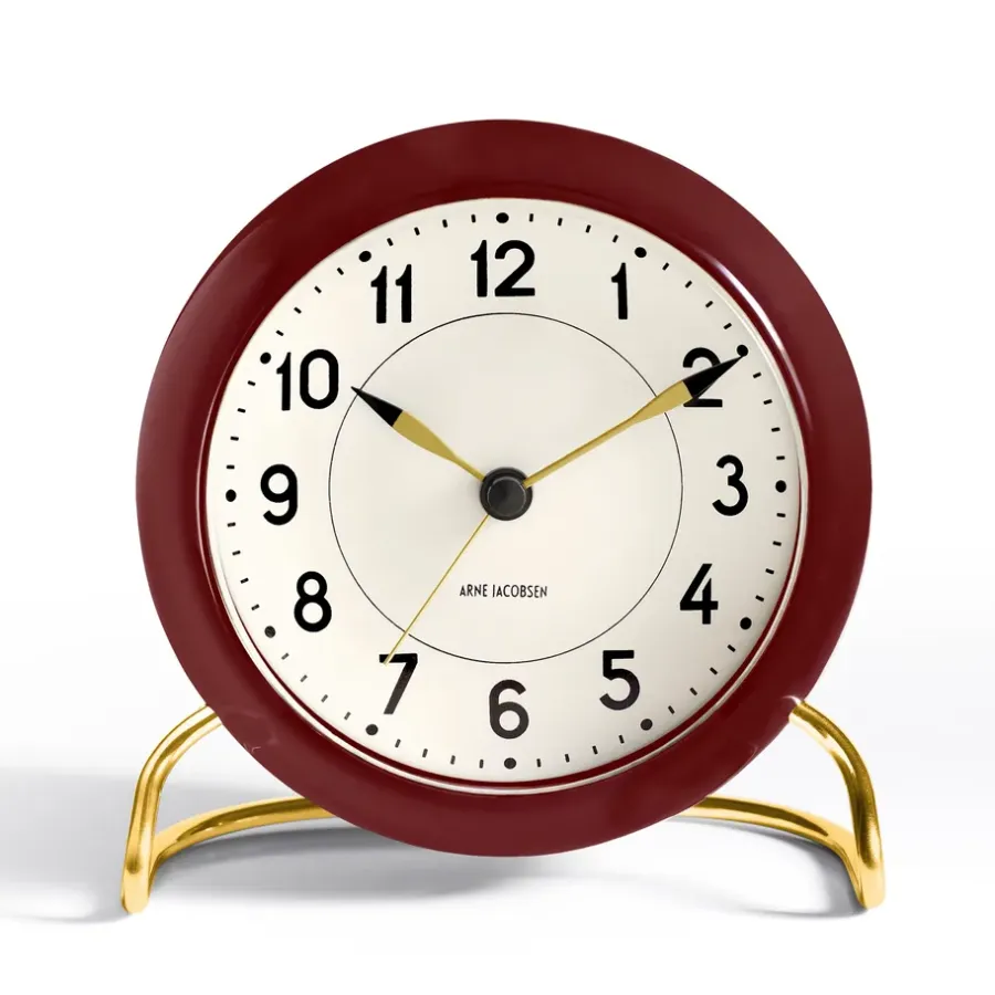 Arne Jacobsen Clocks AJ Station tafelklok bourgondisch, bourgondisch< Tafelklokken