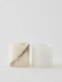 Tell Me More Alabaster sfeerlicht, Wit-beige, M 14 cm< Kaarsenhouders & Kaarsenborden