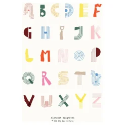 Paper Collective Alphabet Spaghetti ENG Multi-colour poster , 50x70 cm< Posters|Kinderkamer Interieuraccessoires