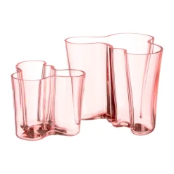 Iittala Alvar Aalto vaas zalmroze, 160 mm.< Vazen