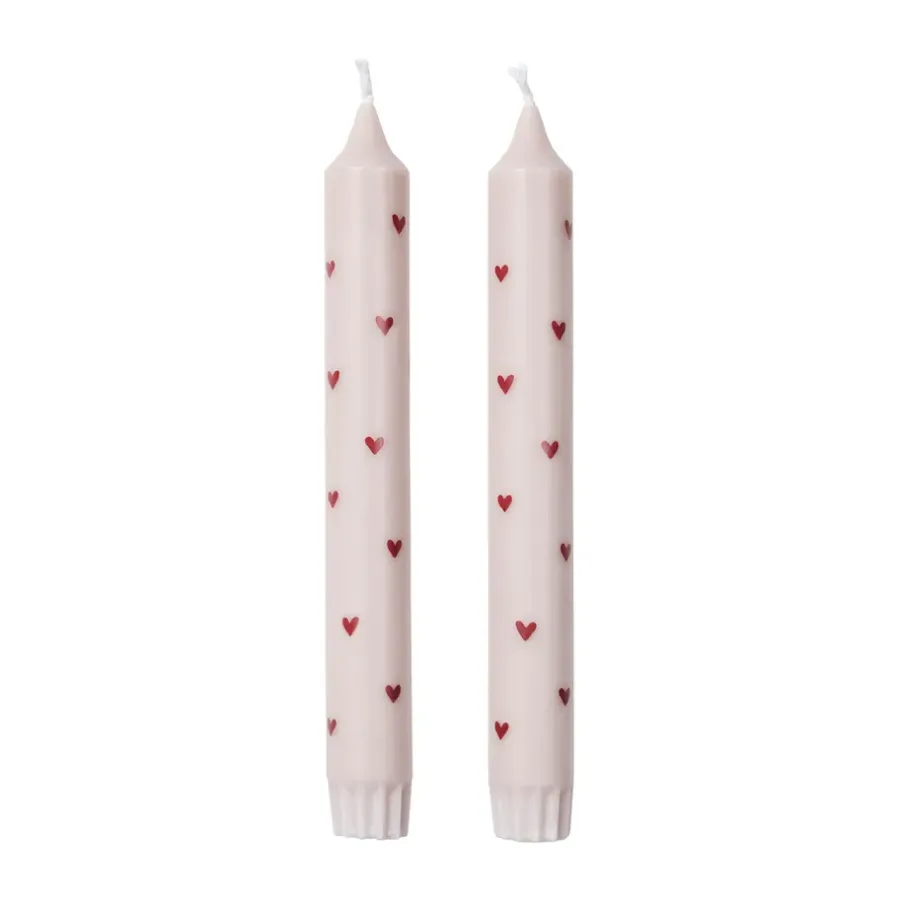 Broste Copenhagen Amor kroonkaars 2-pack, Light pink-rood< Kaarsen