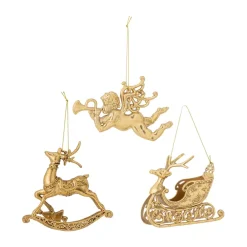 Bloomingville Anisa kerstornament 3-delig, Messing< Kerstdecoraties