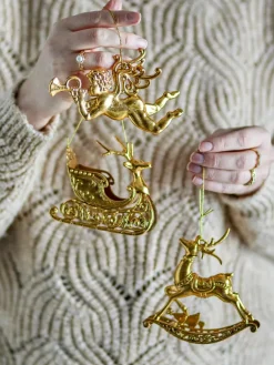 Bloomingville Anisa kerstornament 3-delig, Messing< Kerstdecoraties