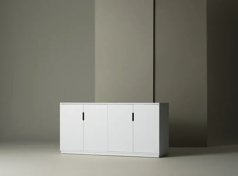 Mavis Aoko dressoir 77x160 cm, wit gelakt< Ladekasten & Dressoirs