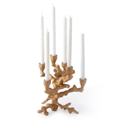POLSPOTTEN Apple tree kandelaar S 32,5 cm, Goud< Kandelaars