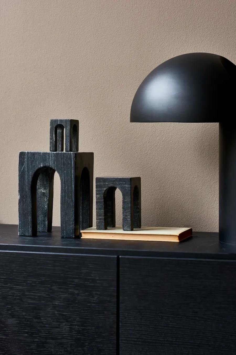 Gejst Arkis boekensteun 3-delig, Zwart< Decoratieve Accessoires