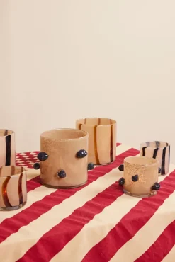 Byon Arlo kaarsenhouder M Ø15 cm, Beige-zwart< Kaarsenhouders & Kaarsenborden