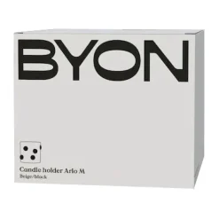 Byon Arlo kaarsenhouder M Ø15 cm, Beige-zwart< Kaarsenhouders & Kaarsenborden