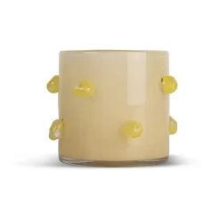 Byon Arlo kaarsenhouder M Ø15 cm, Beige-geel< Kaarsenhouders & Kaarsenborden
