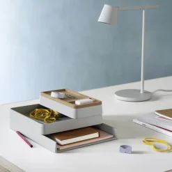 Muuto Arrange Desktop dienblad 12x25 cm, Grey< Opbergmanden