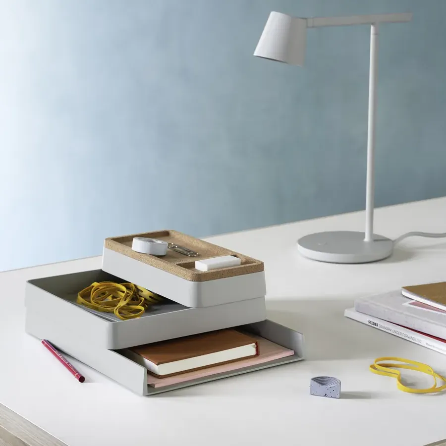 Muuto Arrange Desktop dienblad 12x25 cm, Grey< Opbergmanden