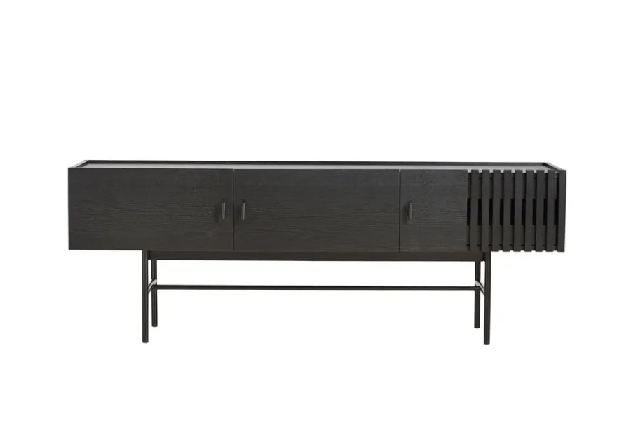 Woud Array bijzettafel laag, 150 cm, Zwartgeschilderd eikenhout< Tv- & Mediameubels|Ladekasten & Dressoirs