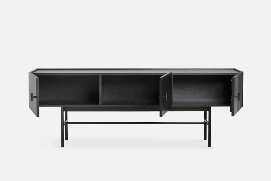 Woud Array bijzettafel laag, 150 cm, Zwartgeschilderd eikenhout< Tv- & Mediameubels|Ladekasten & Dressoirs
