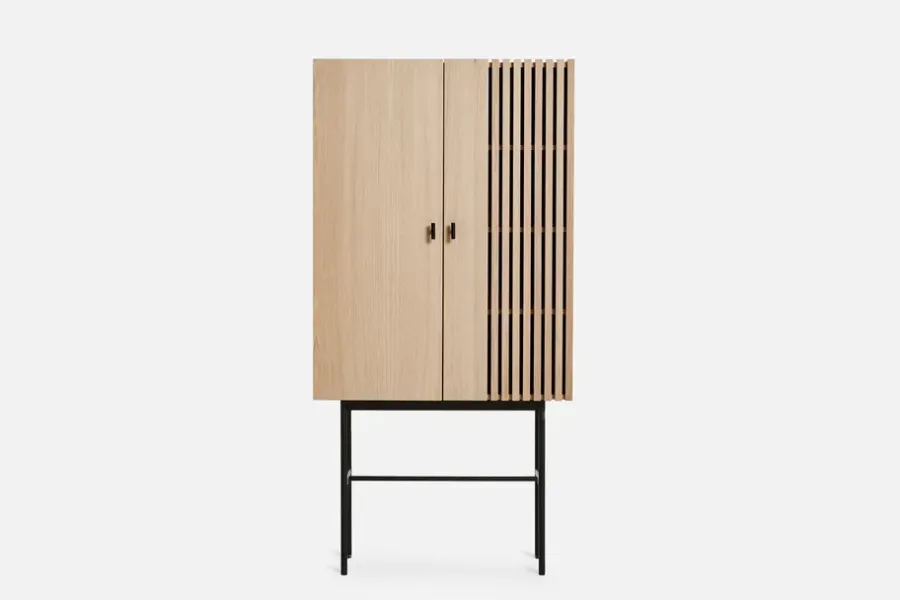 Woud Array kastje, 80 cm, Witgepigmenteerd eikenhout< Kasten & Vitrines