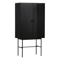 Woud Array kastje, 80 cm, Zwartgeschilderd eikenhout< Kasten & Vitrines
