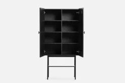 Woud Array kastje, 80 cm, Zwartgeschilderd eikenhout< Kasten & Vitrines