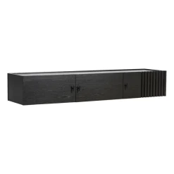 Woud Array sideboard wandmontage, 150 cm, Zwartgeschilderd eikenhout< Tv- & Mediameubels|Ladekasten & Dressoirs