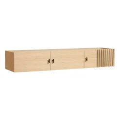 Woud Array sideboard wandmontage, 150 cm, Witgepigmenteerd eikenhout< Tv- & Mediameubels|Ladekasten & Dressoirs
