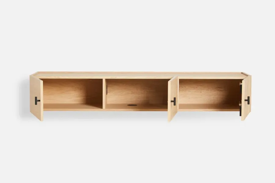 Woud Array sideboard wandmontage, 150 cm, Witgepigmenteerd eikenhout< Tv- & Mediameubels|Ladekasten & Dressoirs