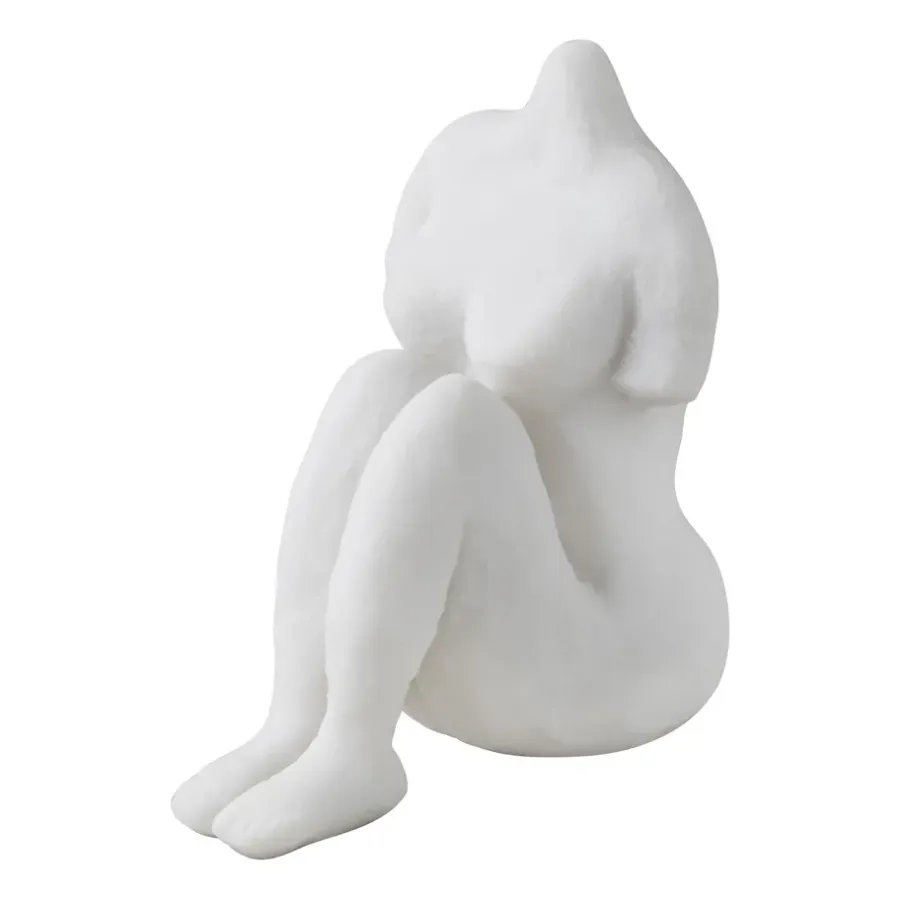 Mette Ditmer Art piece zittende vrouw 14 cm, Off-white< Sculpturen & Porseleinen Beelden