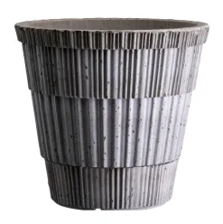 Bergs Potter Atlas raw bloempot met schotel, Grey, Ø18 cm< Bloempotten