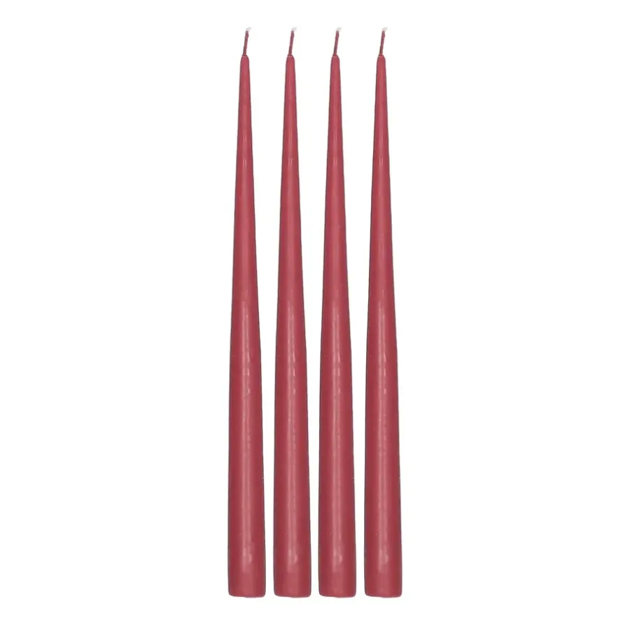 Scandi Essentials Atmosphere dinerkaarsen 4-pack 32 cm, Dark red< Kaarsen