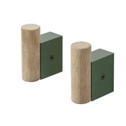 Muuto Attach haak 2-pack, Oak-dark green< Haken & Hangers