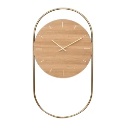 Andersen Furniture A-Wall wandklok 41x76 cm, Oak-brass< Wandklokken