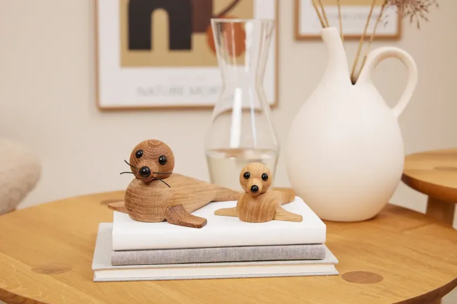 Spring Copenhagen Babyzeehond decoratie, Eikenhout< Houten Beelden