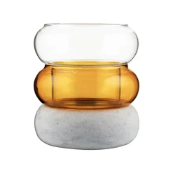 Muurla Bagel vaas/waxinelichtjeshouder 12 cm, Amber< Vazen