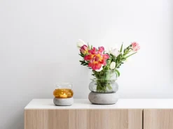 Muurla Bagel vaas/waxinelichtjeshouder 12 cm, Amber< Vazen