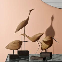 Warm Nordic Beak Bird decoratie, Awake Snipe< Houten Beelden