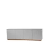 A2 Beam sideboard, lichtgrijs, sokkel van geolied eikenhout< Tv- & Mediameubels|Ladekasten & Dressoirs